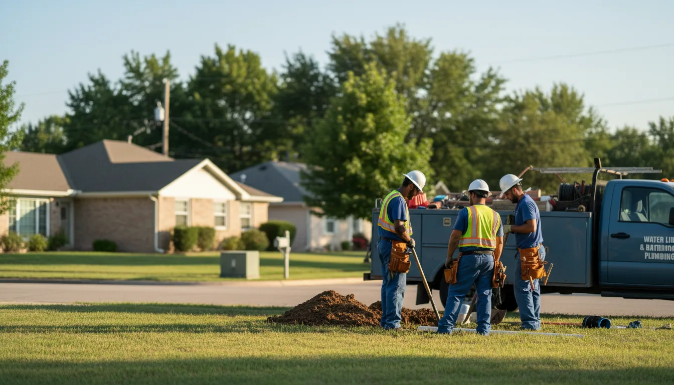 Residential water line and bathroom plumbing service in Normanna, TX